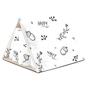 y-dsiwx guinea pig house bed, rabbit large hideout, small animals nest hamster cage habitats christmas doodle