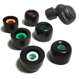 luckvan memory foam eartips for sony wf-c500/linkbuds s earbuds tips sony wf-1000xm4/1000xm3 wf-1000xm5 wf-xb700 wi-1000x fit charging case 3 pairs lms black