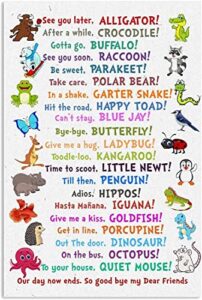 matlpats eysl tin metal sign funny animal poster see you later alligator home decor wall art christmas housewarming birthday gifts son daughter back to school student teacher 8x12 inches,office