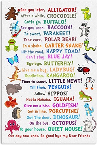 MATLPATS EYSL Tin Metal Sign Funny Animal Poster See You Later Alligator Home Decor Wall Art Christmas Housewarming Birthday Gifts Son Daughter Back to School Student Teacher 8x12 Inches,Office