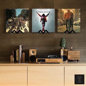 Vinyl Record Shelf Wall Mount 6 Pack,Vinyl Album Wall Mount Stand,Acrylic Album Record Holder Display Wall Shelf Storage,Various installation and display methods record wall Mount (Arc - Black)