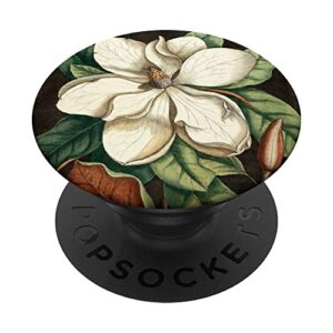 magnolia flower rustic vintage botanical illustration popsockets swappable popgrip