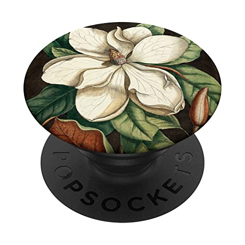 Magnolia Flower Rustic Vintage Botanical Illustration PopSockets Swappable PopGrip