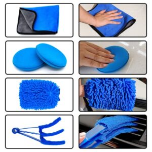 RKMHnSLa 23pcs Car Detailing Kit Interior Cleaner for All-Purpose Car Interior Cleaning (Blue)