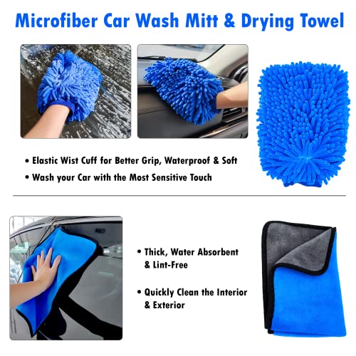 RKMHnSLa 23pcs Car Detailing Kit Interior Cleaner for All-Purpose Car Interior Cleaning (Blue)