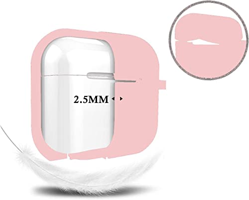 Case Cover for Airpods Pro 2nd Generation Charging Case 2022, Soft Silicone Protective Case with Keychain and Cute Puff Pom Pom Ball Kit Front LED Visible (Light Pink)