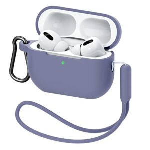 mateprox compatible with airpods pro 2 case with keychain/hand strap- lavender purple