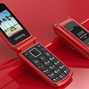 4G LTE Seniors Cell Phone Dual Standby Unlocked Senior Flip Phone SOS Big Button Senior Basic Phone for Elderly 2.4 Inch Screen Unlocked Feature Cell Phone with Charging Dock (Red)