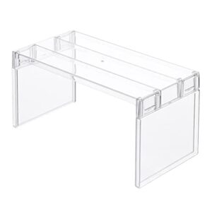 1 pack detachable plastic refrigerator organizer shelf multi-purpose storage rack for fridge cabinet cupboard desktop, clear