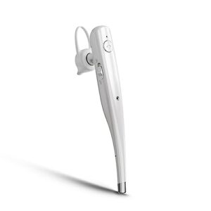 mosonnytee bluetooth headset noise cancelling bluetooth earpiece for cell phone handsfree, single ear bluetooth headset one button bluetooth wireless earpiece for iphone 10hrs usage (white)