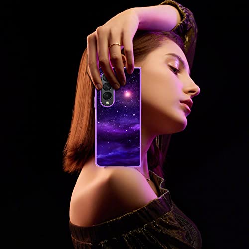 DOMAVER for Samsung Galaxy Z Fold 4 Case Glow in The Dark Stylish Nebula Luminous Slim Lightweight Protective Case for Samsung Z Fold4 5G- Shining Nebula