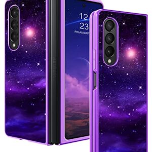 DOMAVER for Samsung Galaxy Z Fold 4 Case Glow in The Dark Stylish Nebula Luminous Slim Lightweight Protective Case for Samsung Z Fold4 5G- Shining Nebula