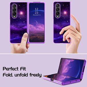 DOMAVER for Samsung Galaxy Z Fold 4 Case Glow in The Dark Stylish Nebula Luminous Slim Lightweight Protective Case for Samsung Z Fold4 5G- Shining Nebula