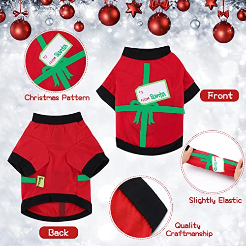 4 Pack Santa Christmas Dog Shirts for Small Dogs Cats Funny Christmas Dog Clothes Shirts for Small Dogs and Cats Puppy Christmas Clothes T-Shirts Winter Christmas Party Gift (Small Size)