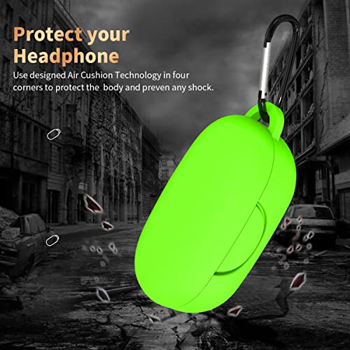 YIPINJIA Compatible with Anker Soundcore Sport X10 Case, Soft Silicone Scratch Proof & Shockproof Protective Case Cover with Soundcore Sport X10 with Keychain(Fluorescent Green)