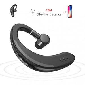 Bluetooth Single Ear Headphones Wireless Stereo Sound Noise Cancelling Earbuds with Microphone Ear Hook Headset for Driving Business Office Sports