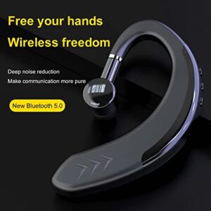 Bluetooth Single Ear Headphones Wireless Stereo Sound Noise Cancelling Earbuds with Microphone Ear Hook Headset for Driving Business Office Sports