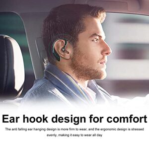 Bluetooth Single Ear Headphones Wireless Stereo Sound Noise Cancelling Earbuds with Microphone Ear Hook Headset for Driving Business Office Sports