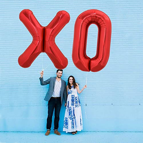 TONIFUL 40 Inch Large Bright Red Letter Balloons A-Z, Giant Jumbo Helium Foil Mylar Big Letter X Balloons for Birthday Party Anniversary Wedding Decorations