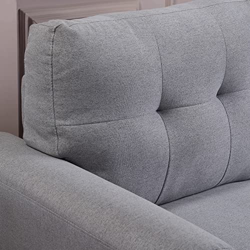 P PURLOVE Modern Loveseat, Sofa with Comfortable Linen Upholstered, Sofas for Living Room, for Living Room Bedroom Office Small Space, Easy Assembly, Light Grey Blue