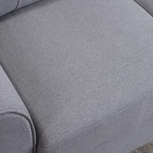 P PURLOVE Modern Loveseat, Sofa with Comfortable Linen Upholstered, Sofas for Living Room, for Living Room Bedroom Office Small Space, Easy Assembly, Light Grey Blue