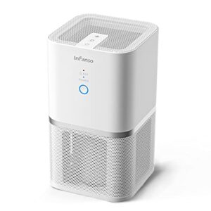 infanso air purifiers for home large room up to 1080ft², h13 true hepa filter air purifiers for bedroom 22db, air cleaner for home remove 99.97% pets hair odor dust smoke mold pollen,white