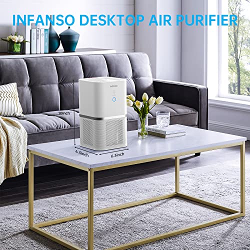 INFANSO Air Purifiers for Home Large Room Up to 1080Ft², H13 True HEPA Filter Air Purifiers for Bedroom 22dB, Air Cleaner for Home Remove 99.97% Pets Hair Odor Dust Smoke Mold Pollen,White