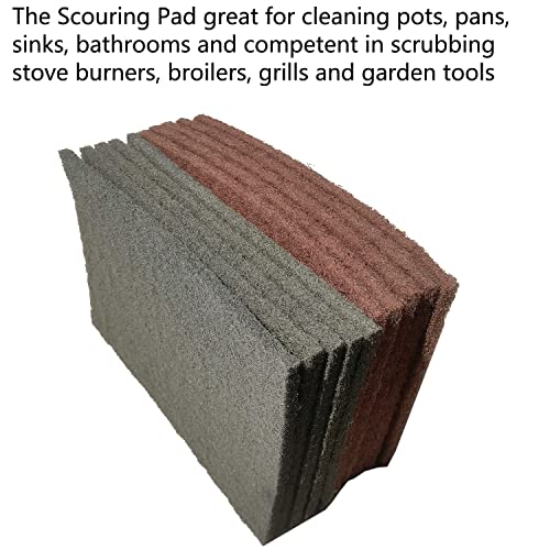 Premium 10 Pack 6" x 9" General Purpose Scuff Pads - Scuffing, Scouring, Sanding, Paint Primer Prep Adhesion Scratch - Surface Preparation Automotive Car Auto Body Woodworking Wood (Brown + Grey)