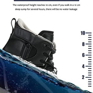 IRON JIA'S Motorcycle Shoes, Men Streetbike Casual Motorcycle Riding Boots Waterproof Anti-Slip Breathable Ankle Support Protective Gear Power Sport Footwear Black