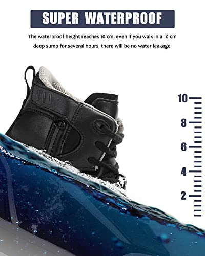 IRON JIA'S Motorcycle Shoes, Men Streetbike Casual Motorcycle Riding Boots Waterproof Anti-Slip Breathable Ankle Support Protective Gear Power Sport Footwear Black