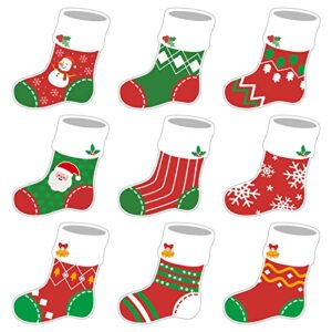 45 pcs christmas stocking cutouts colorful xmas stocking cut-outs for classroom bulletin board christmas party school home decoration