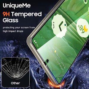 UniqueMe [2+2 Pack] Compatible for Google Pixel 7 5G [2022] Screen Protector Tempered Glass, 2 Pack Camera Lens Protector Case Friendly [Fingerprint Support ][Alignment Tool]