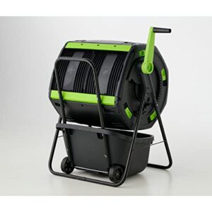 maze rsi- 48 gallon geared two compartment compost tumbler and cart