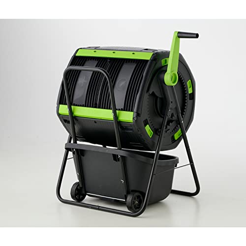 Maze RSI- 48 Gallon Geared Two Compartment Compost Tumbler and Cart