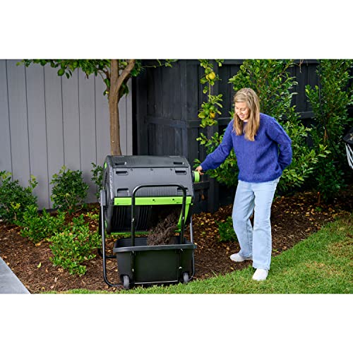 Maze RSI- 48 Gallon Geared Two Compartment Compost Tumbler and Cart