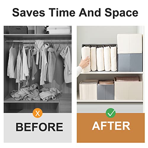 Sturdy Wardrobe Closet Organizer Storage for Jeans, Pants, sweater, Shirts, Foldable Clothes with Built-in PP Board (3PCS 18Grids)