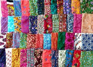 vintage fabrics crafts saree silk remnants diy scraps fabric sari fabric material 50 small pieces small floral pieces for art and craft scrapbook art doll junk journal