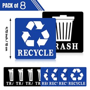 Sukh Recycle Sticker for Trash Can - Recycle Sign 8 Pack Decals self Adhesive Garbage Recycling Stickers Trash Bin Label Reuse Recycle Vinyl Perfect for Kitchen Necessity Home Essentials,Home,Hotel