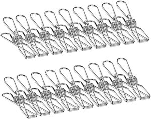 150 pack stainless steel cloth pin, clothesline hook for socks towel bag scarfs hang drying rack tool, laundry kitchen cord wire line clothespins pegs, file paper bookmark s binder metal clip