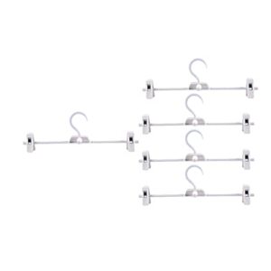 Cabilock Plastic Hangers 10pcs Space- White Clothing for Skirt Clips Drying Pants Pant Slack Plastic Rack Jeans Non- Home Balcony Adjustable Clip Skirts Hangers Slacks Trouser Non Pants Hangers