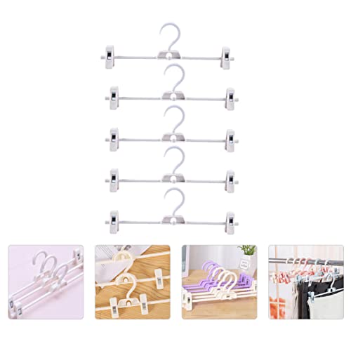 Cabilock Plastic Hangers 10pcs Space- White Clothing for Skirt Clips Drying Pants Pant Slack Plastic Rack Jeans Non- Home Balcony Adjustable Clip Skirts Hangers Slacks Trouser Non Pants Hangers