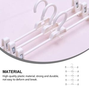 Cabilock Plastic Hangers 10pcs Space- White Clothing for Skirt Clips Drying Pants Pant Slack Plastic Rack Jeans Non- Home Balcony Adjustable Clip Skirts Hangers Slacks Trouser Non Pants Hangers