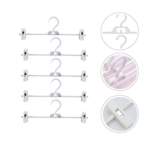 Cabilock Plastic Hangers 10pcs Space- White Clothing for Skirt Clips Drying Pants Pant Slack Plastic Rack Jeans Non- Home Balcony Adjustable Clip Skirts Hangers Slacks Trouser Non Pants Hangers