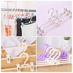 Cabilock Plastic Hangers 10pcs Space- White Clothing for Skirt Clips Drying Pants Pant Slack Plastic Rack Jeans Non- Home Balcony Adjustable Clip Skirts Hangers Slacks Trouser Non Pants Hangers