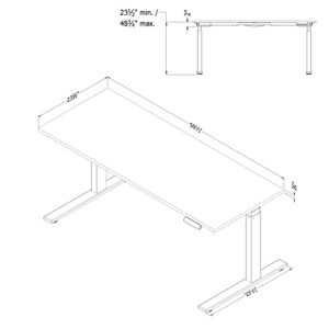 South Shore Ezra Adjustable Height Standing Desk, Nordik Oak and White