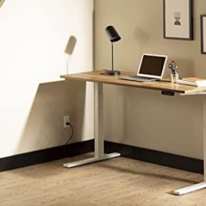 South Shore Ezra Adjustable Height Standing Desk, Nordik Oak and White