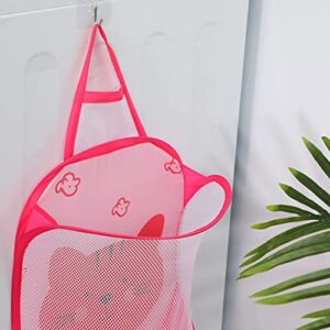 Mesh Collapsible Small Wall Laundry Baskets,plplaaoo Hanging Laundry Hamper,Pop Up Laundry Hamper with Hook,Used for Bedroom,Bathroom,Guys and Girls Dorms(Pink)