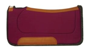 diamond wool contoured felt ranch western saddle pad for horses 30x30-1" thickness, burgundy