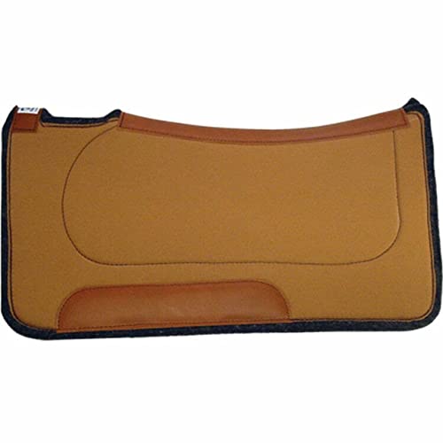 Diamond Wool Contoured Felt Ranch Western Saddle Pad for Horses 30x30-1/2" Thickness, Tan