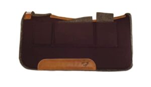 diamond wool contoured pressure relief western saddle pad with shims for horses 32x32 — 1" thickness, pacific